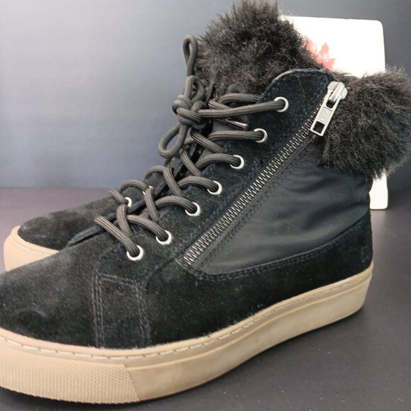 Sz 7.5 Cougar Dubliner Storm Black Suede High Top Sneaker Fur Lined READ VN - Picture 5 of 14